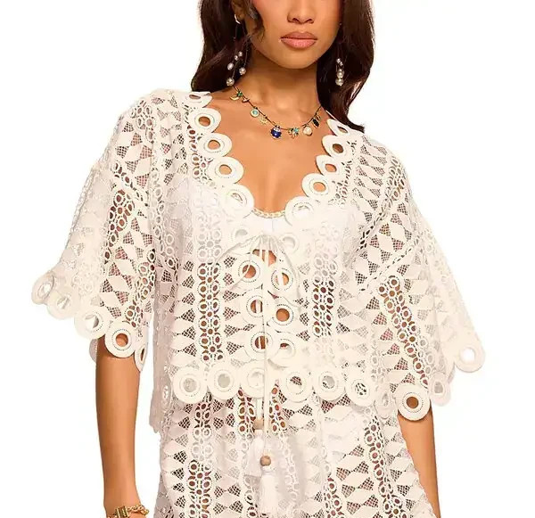 Ramy Brook Dottie Swim Cover-up Top MSRP $265