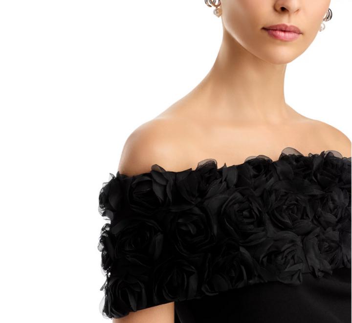 Eliza J Off-the-Shoulder Side Tuck Gown MSRP $208