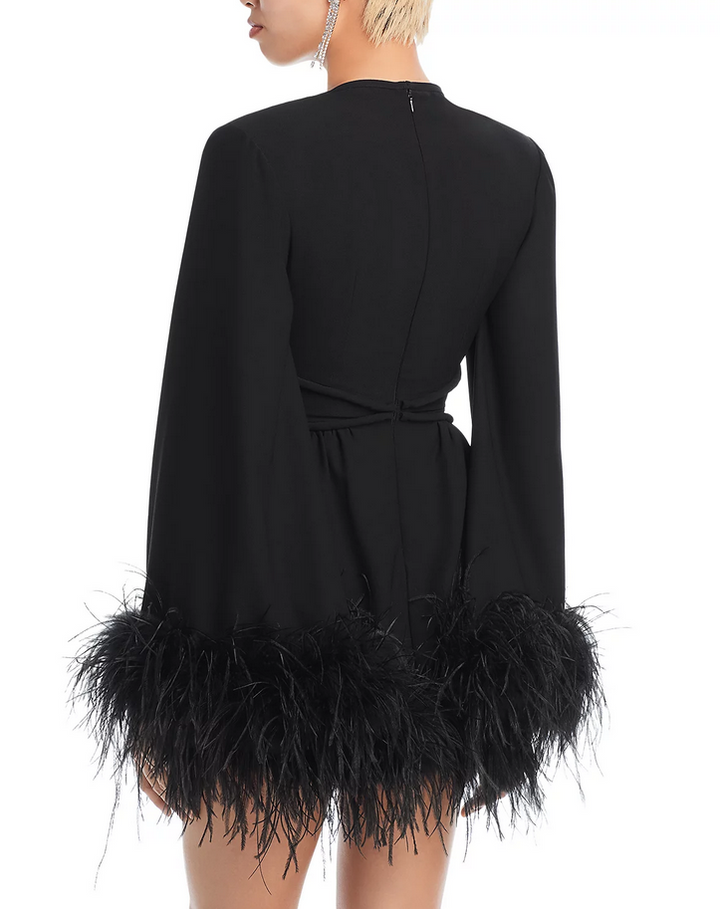 The New Arrivals by Ilkyaz Ozel Ornella Feather Dress $2350 Size 38 # 10A 2713 N