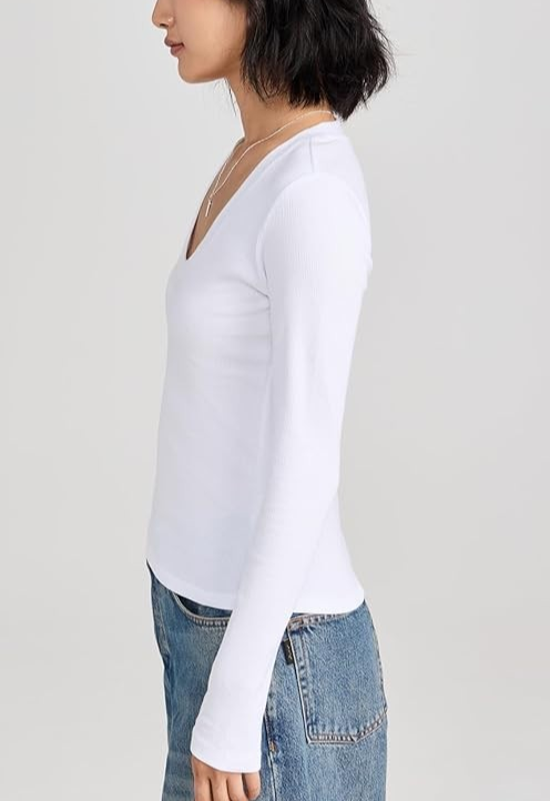 Z SUPPLY Scoop Neck Long Sleeve Ribbed Top MSRP $44