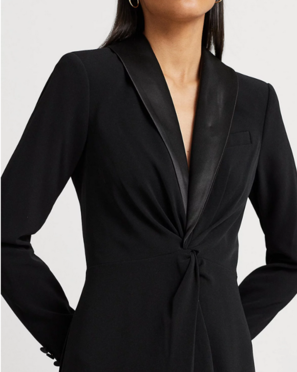 LAUREN Ralph Lauren Tuxedo Style Column Gown MSRP $345