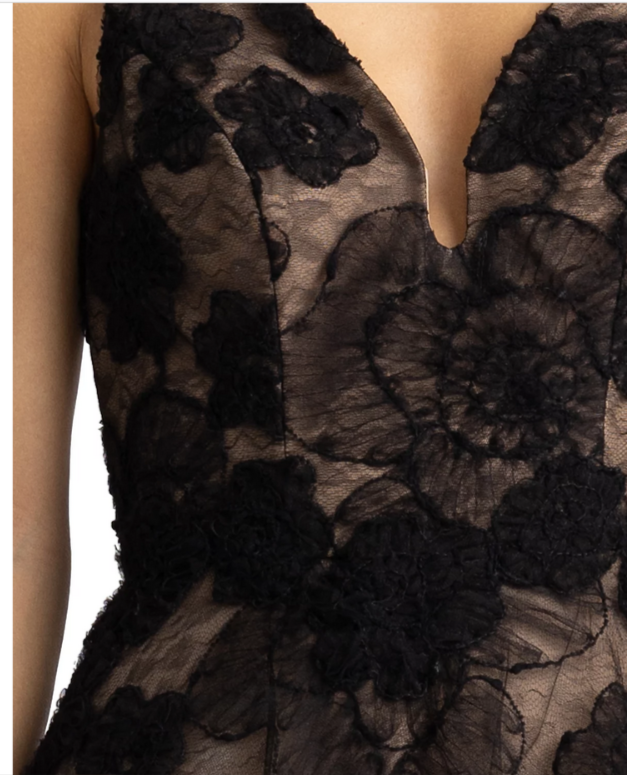 Zac Posen Textured Floral Gown MSRP $750