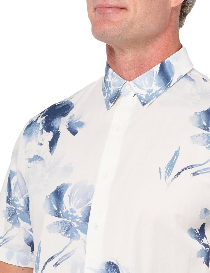 Vince Regular Fit Faded Floral Short Sleeve Shirt MSRP $225