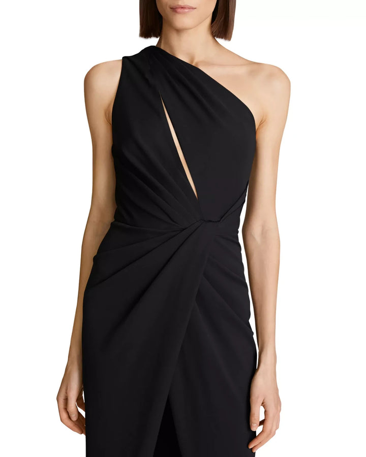 HALSTON Celeste Pleated One Shoulder Gown MSRP $645