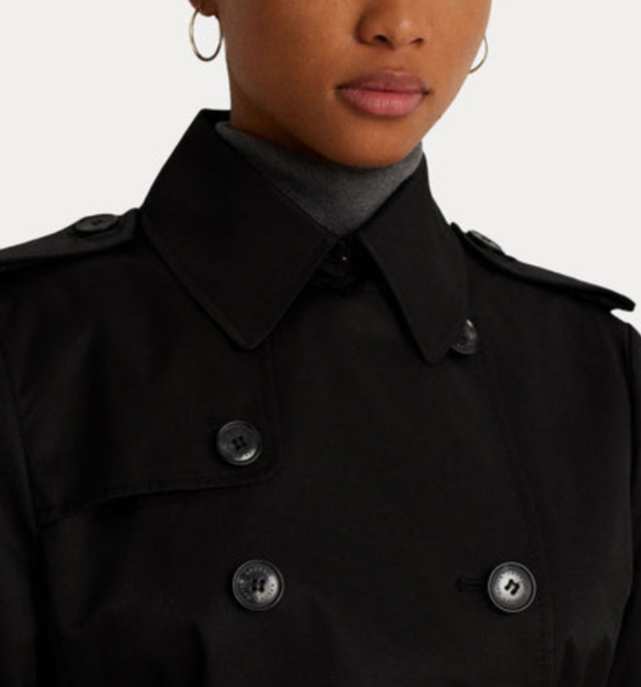 Lauren Ralph Lauren Double-Breasted Short Trench Coat MSRP $240