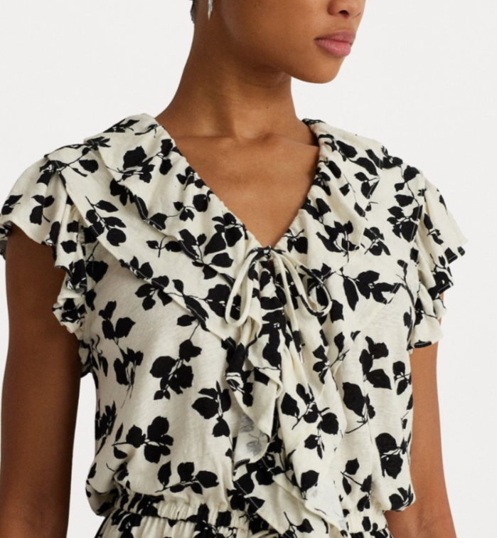 Lauren Ralph Lauren Flutter-Sleeve Peplum Top