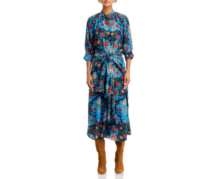 FARM Rio Arabesque Floral Tie Front Dress MSRP $298