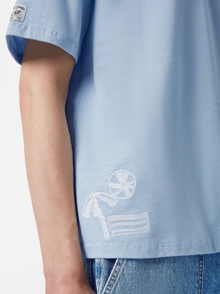 Scotch & Soda Loose Fit Slub Embroidery Tee MSRP $148