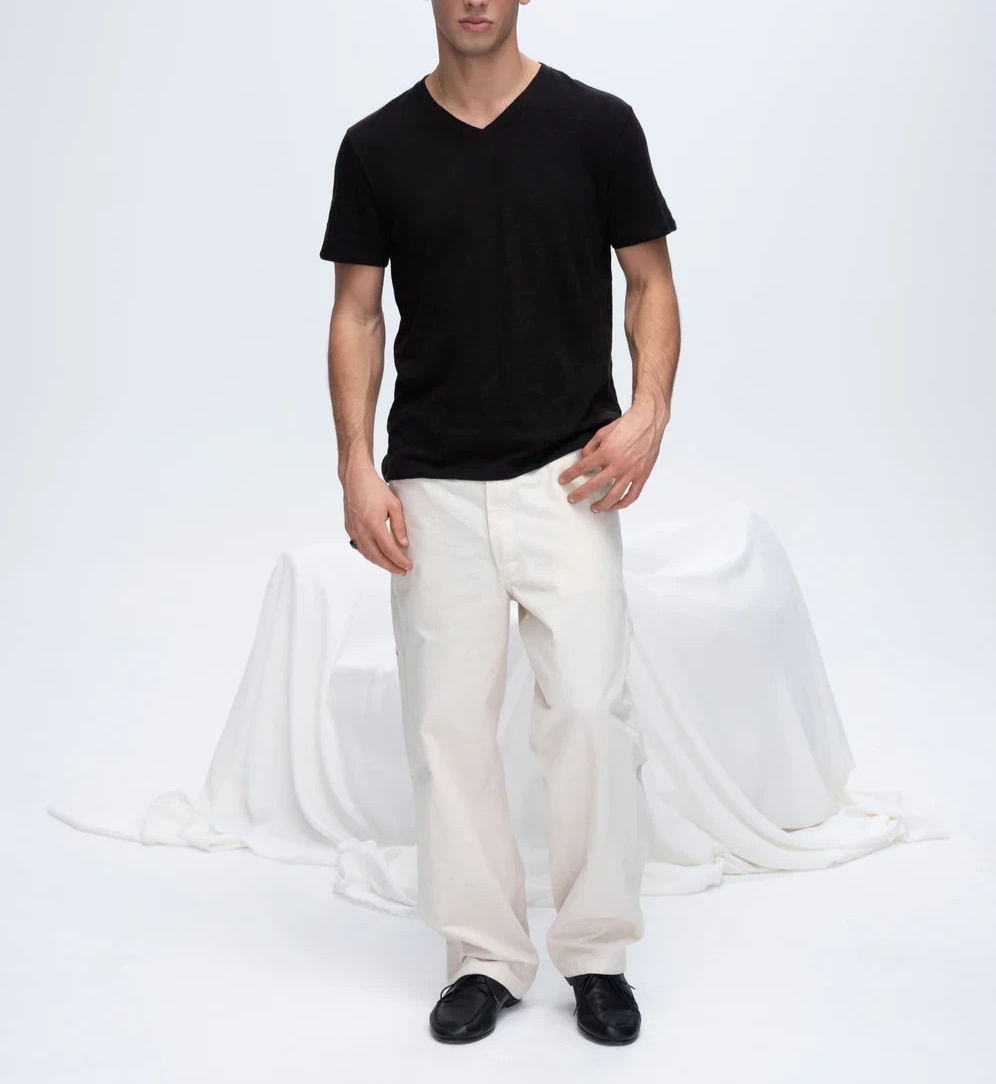 ATM Men's Slub Jersey V-Neck Tee MSRP $85