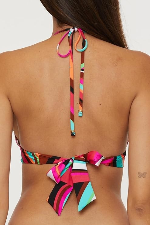 Trina Turk Swoop Reversible Halter Bikini Top MSRP $98