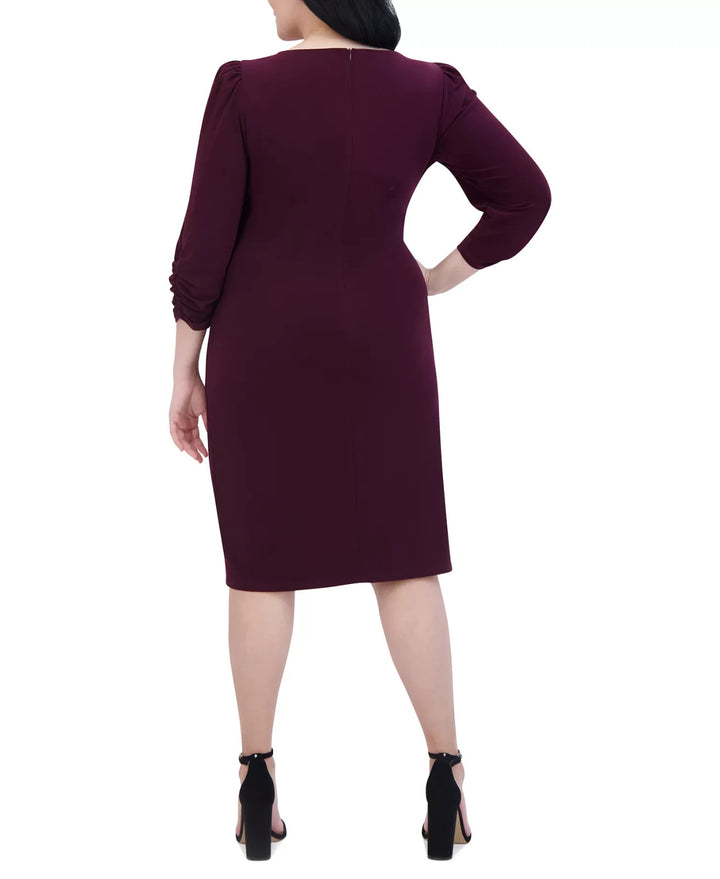 Jessica Howard Plus Size Hardware-Trim Side-Pleated Dress MSRP $109