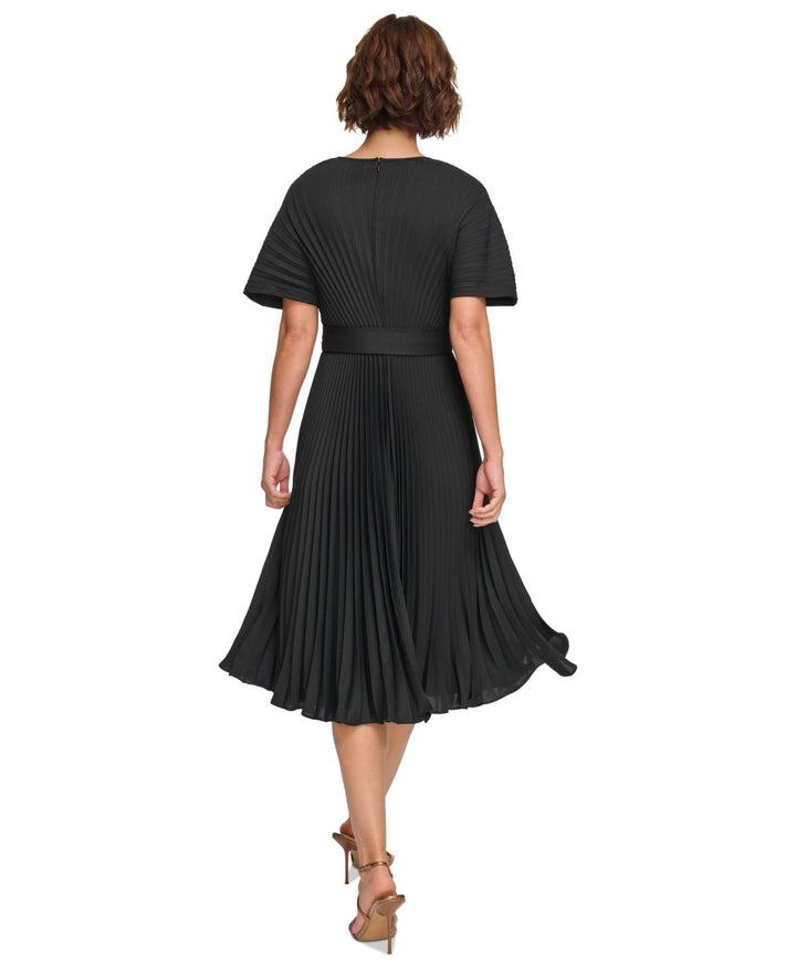 DKNY Women's Pleated Fit & Flare Dress MSRP $169