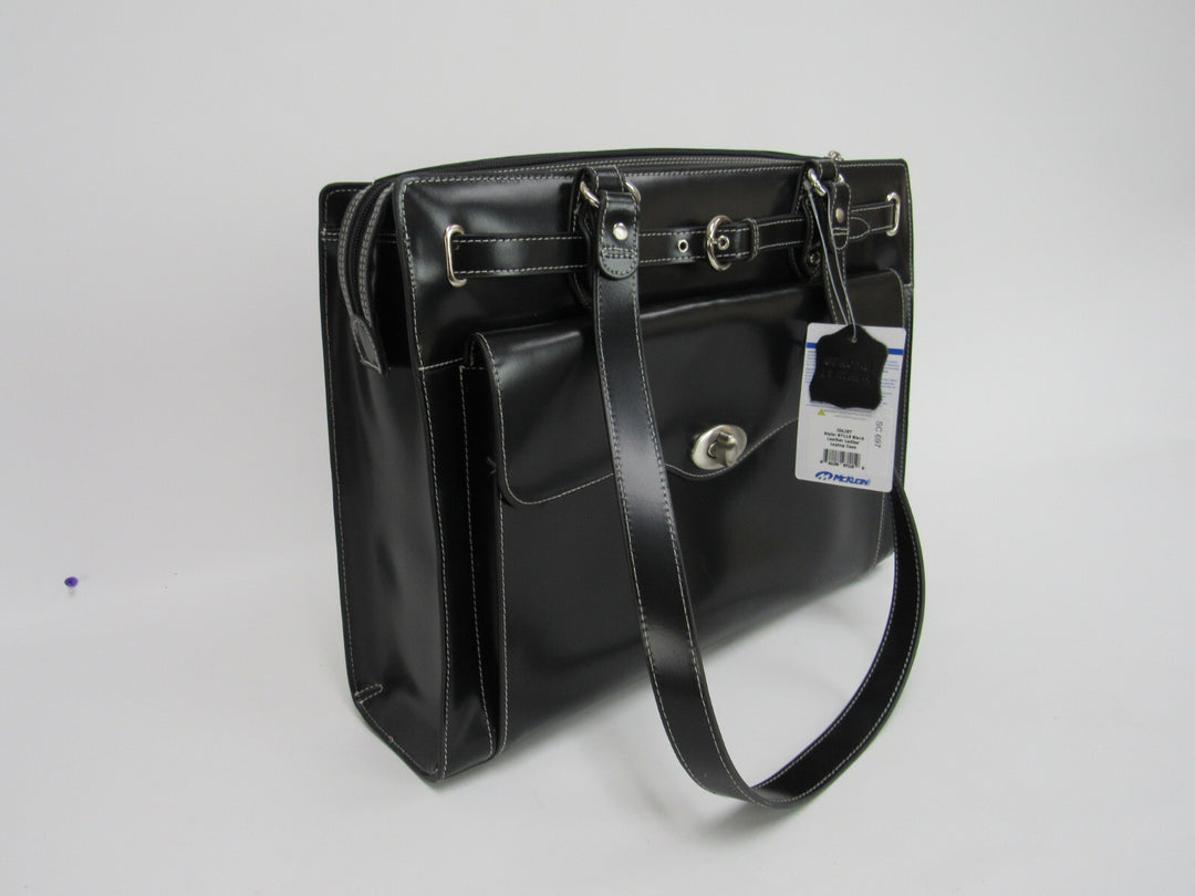 McKlein USA Joliet Black Leather Tote MSRP $440