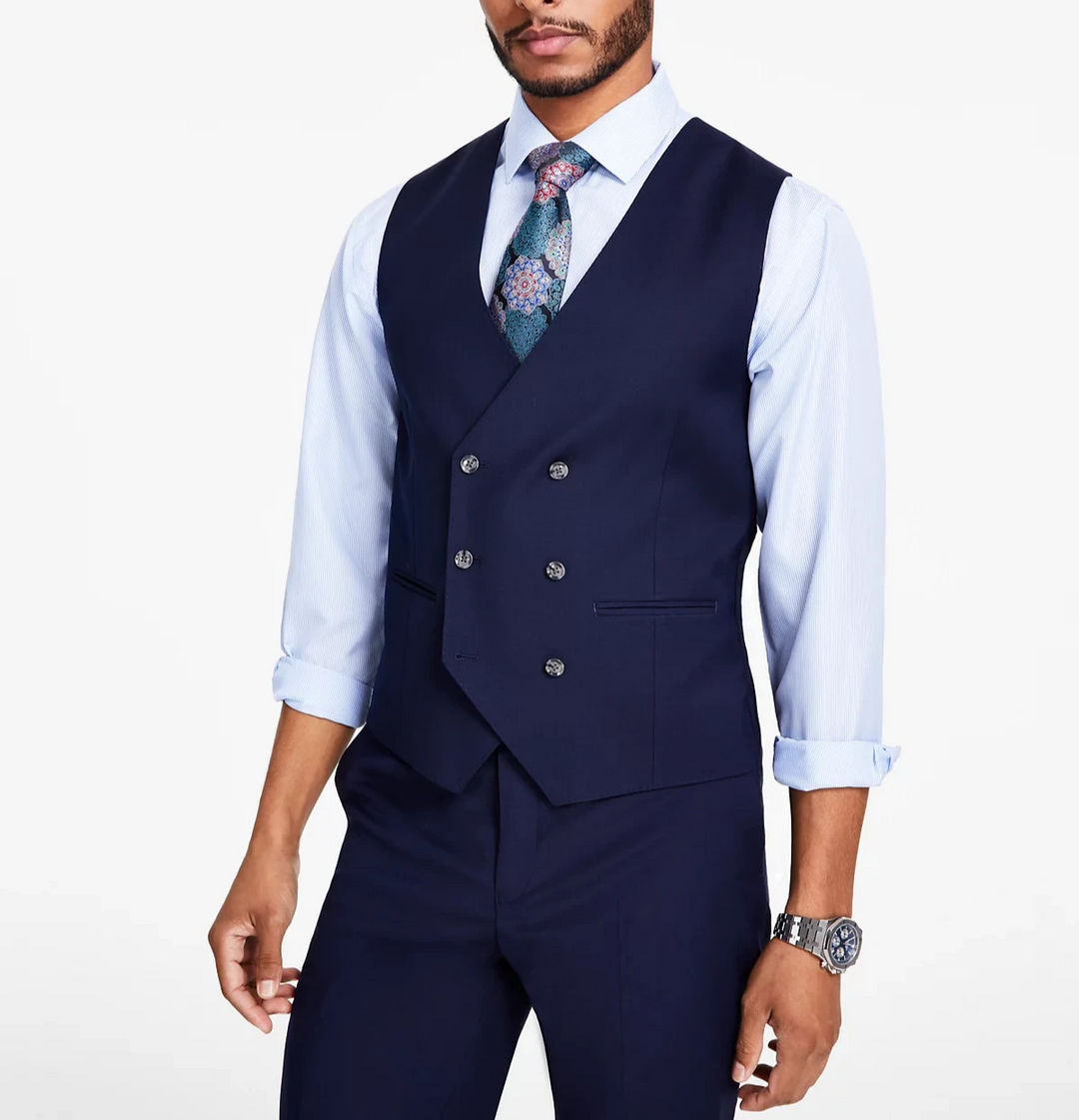 Tayion Collection Suit Separates Double-Breasted Vest MSRP $125