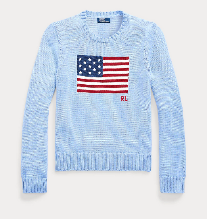 POLO Ralph Lauren Flag Cotton Crewneck Sweater MSRP $398