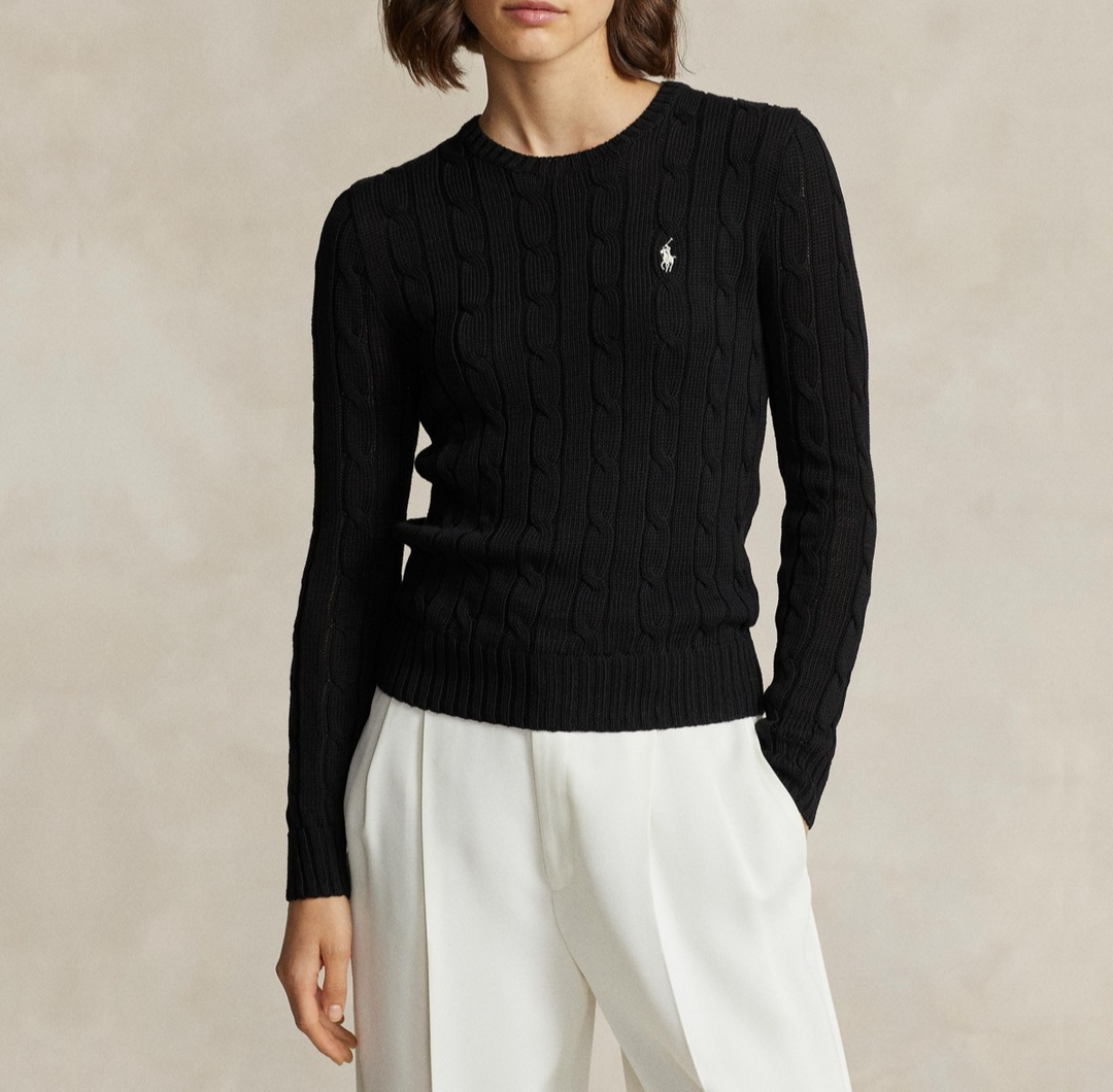Polo Ralph Lauren Women's Cable-Knit Cotton Crewneck Sweater MSRP $168