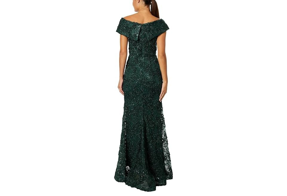 XSCAPE Off-The-Shoulder Lace Gown MSRP $289