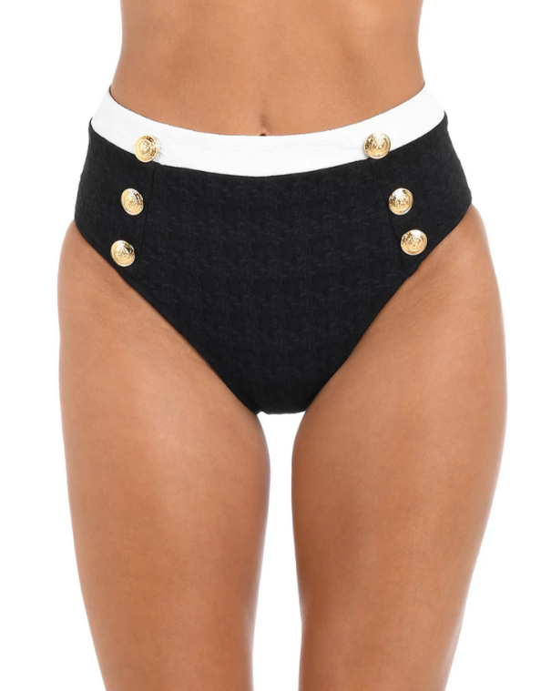L'AGENCE Vanessa Color Blocked Bikini Bottoms MSRP $197