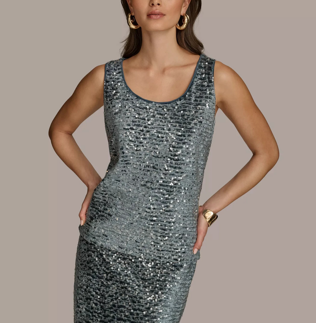 Donna Karan New York Women's Sequin Tank Top MSRP $79