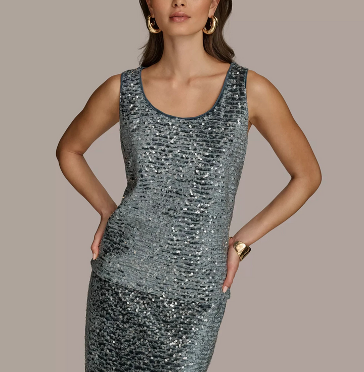 Donna Karan New York Women's Sequin Tank Top MSRP $79