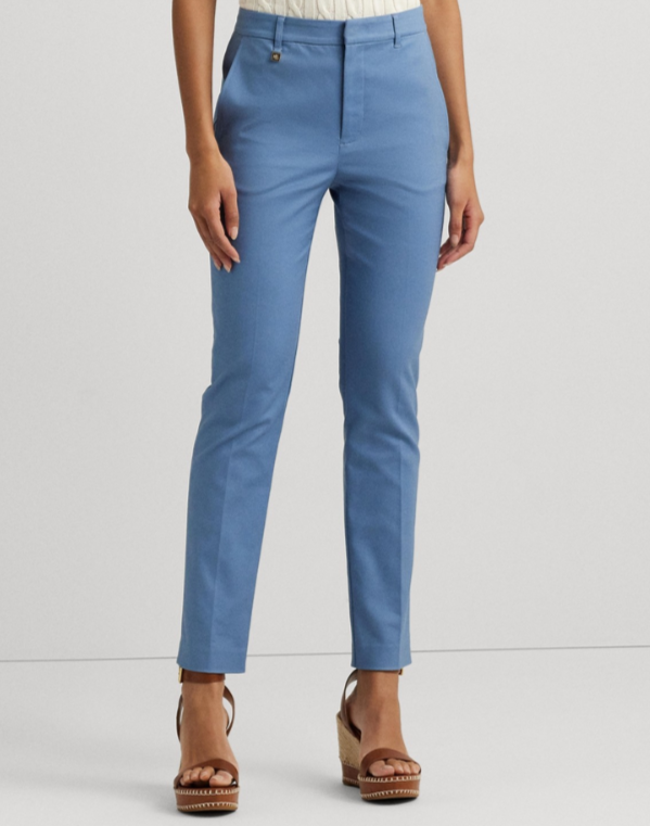 Lauren Ralph Lauren Double-Faced Stretch Cotton Pants MSRP $145