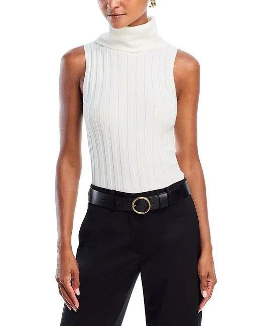 French Connection Padma Fine Knit Turtleneck Tank Top MSRP $98