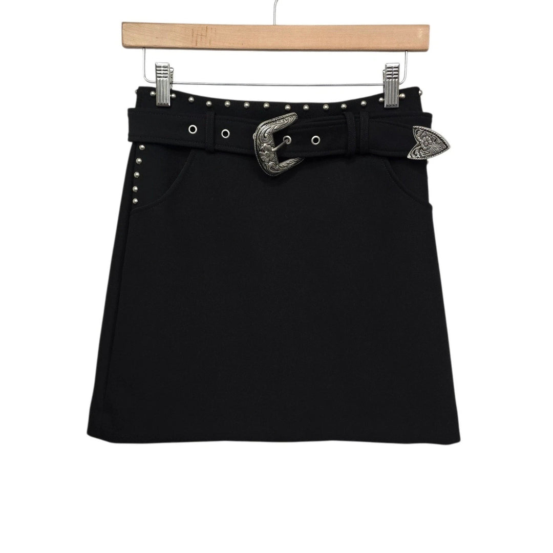 Avec Les Filles Western Studded Belted skirt MSRP $99