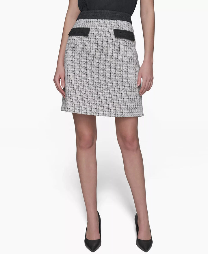 KARL LAGERFELD PARIS Women's Tweed A-Line Mini Skirt MSRP $99