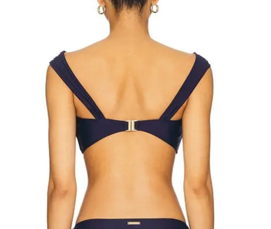 MILLY Olivia Draped Bandeau Bikini Top MSRP $165
