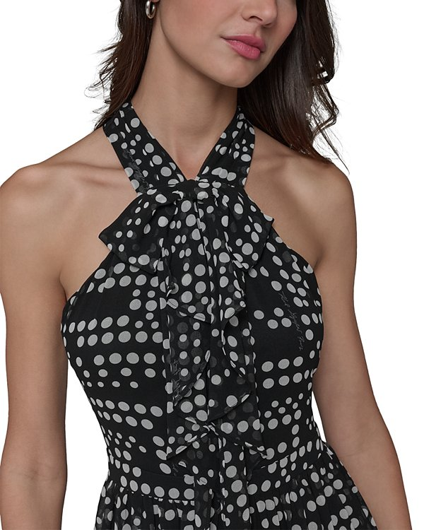 KARL LAGERFELD PARIS Printed Halter Neck Midi Dress MSRP $159