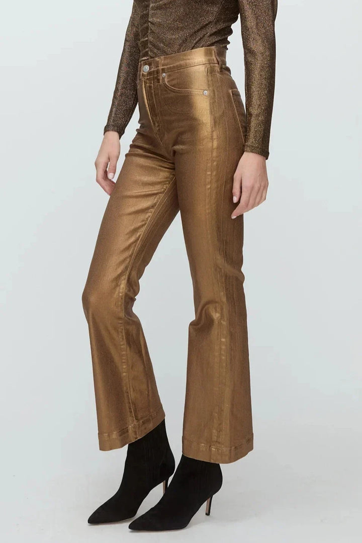Veronica Beard Carson High Rise Coated Ankle Flare Jeans  MSRP $368