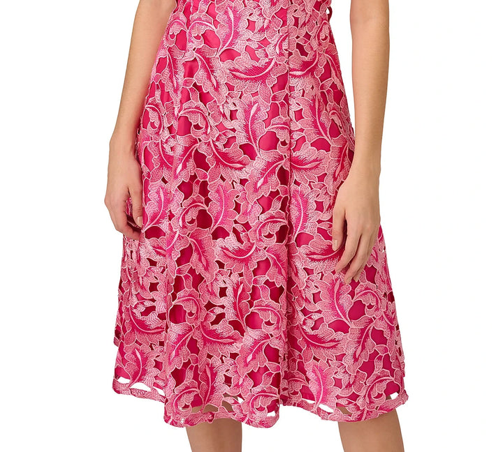 Adrianna Papell Embroidered Fit & Flare Dress MSRP $229