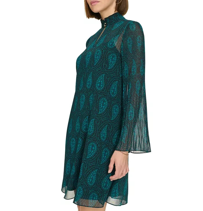 Tommy Hilfiger Ruffled Keyhole-Neck Dress MSRP $129