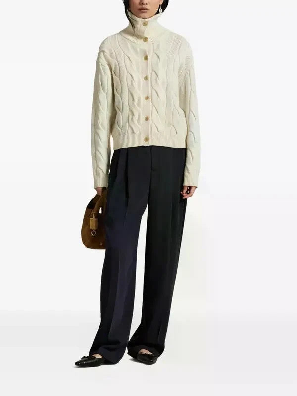 Polo Ralph Lauren cable-knit mock-neck cardigan MSRP $348