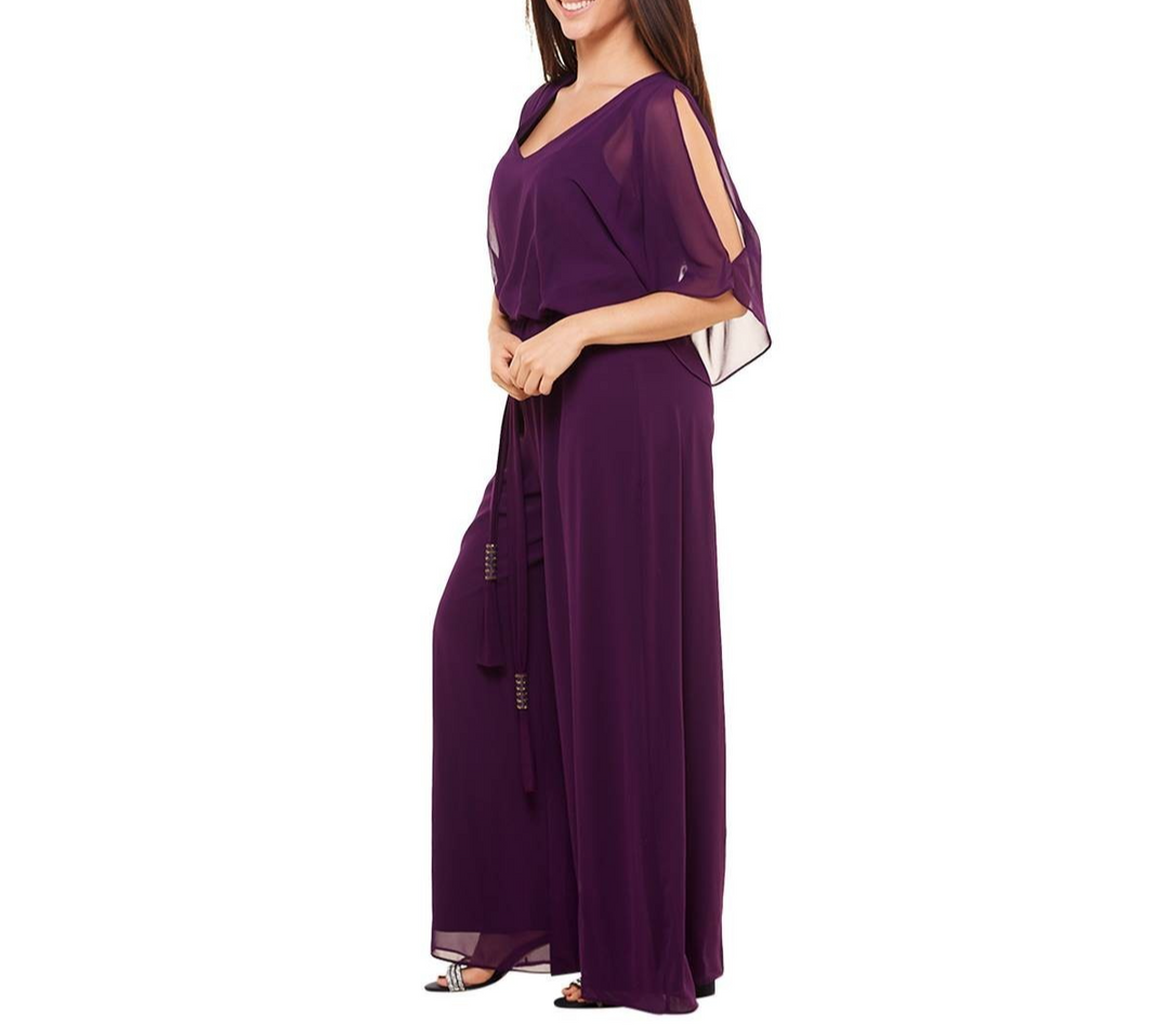 MSK Women's Cold-Shoulder Belted Wide-Leg Jumpsuit MSRP $89