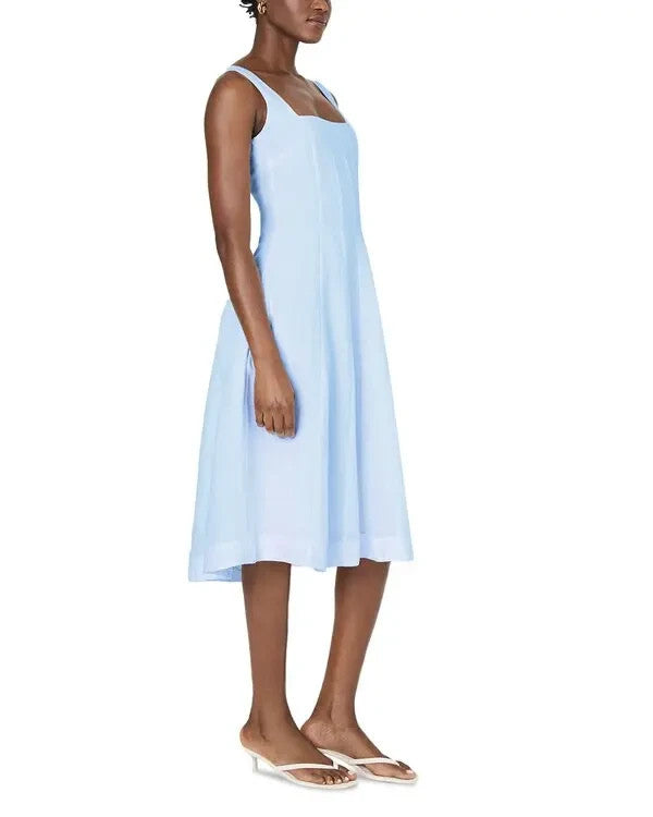 French Connection Birdie Square-Neck A-Line Dress MSRP $158