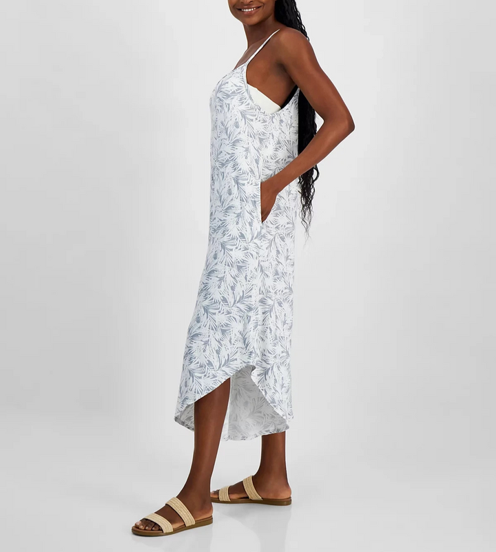 J Valdi Scoop-Neck Sleeveless Swim Cover-Up Jumpsuit MSRP $54