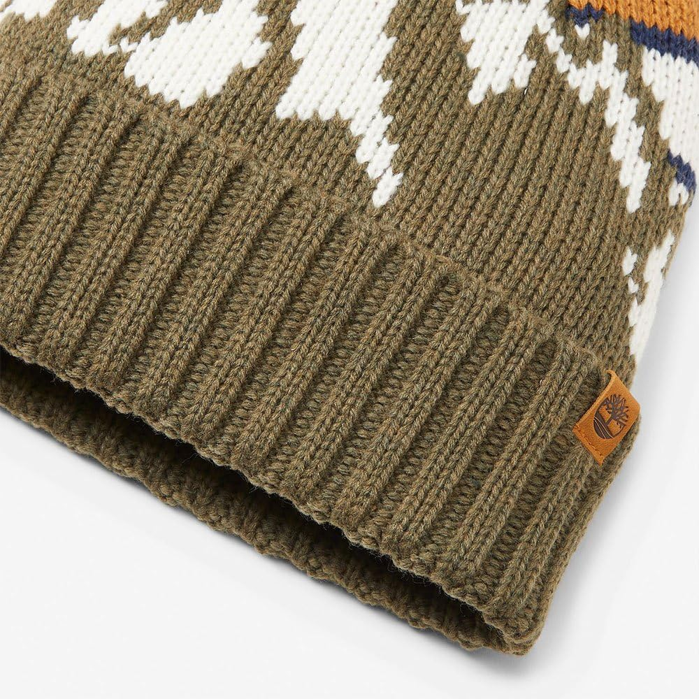 Timberland Mountain Jacquard Hat for Men with Pom Pom MSRP $48