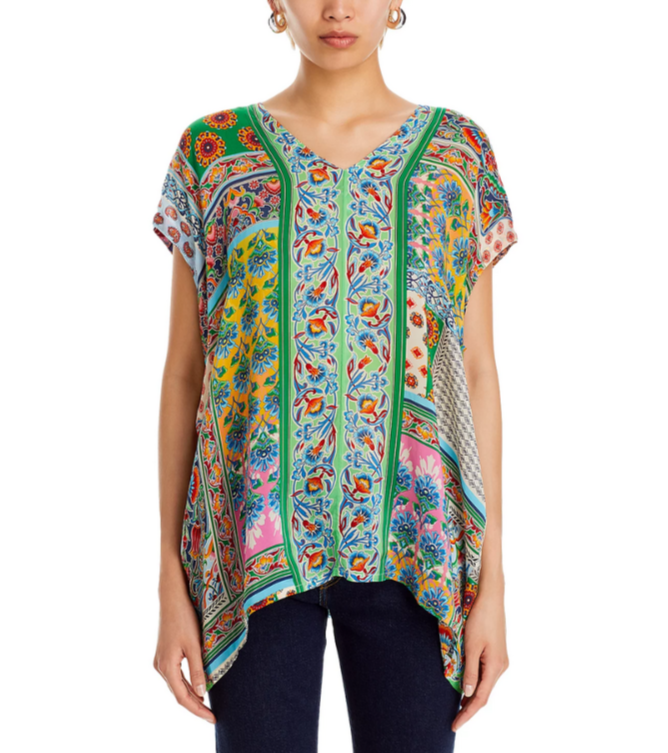 Johnny Was Diskana Alexandra Printed Blouse MSRP $198