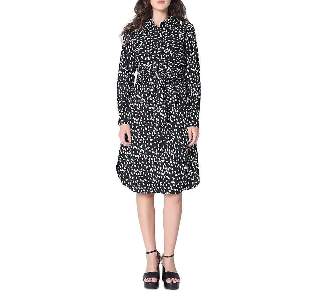 Gracia Tie Front Shirt Dress MSRP $122
