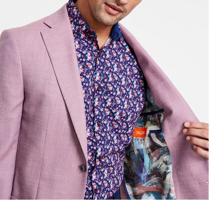 Tallia Men's Slim-Fit Lilac Weave Wool-Blend Sport Coat - Lilac MSRP $295