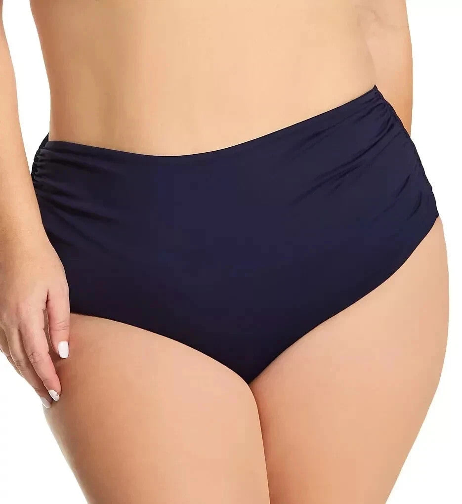 Anne Cole Convertible High Waist Shirred Swim Bottom MSRP $64