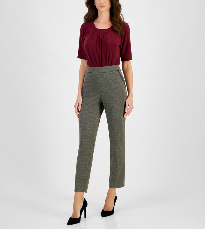 Kasper Pull-on Straight-Leg Pants MSRP $89