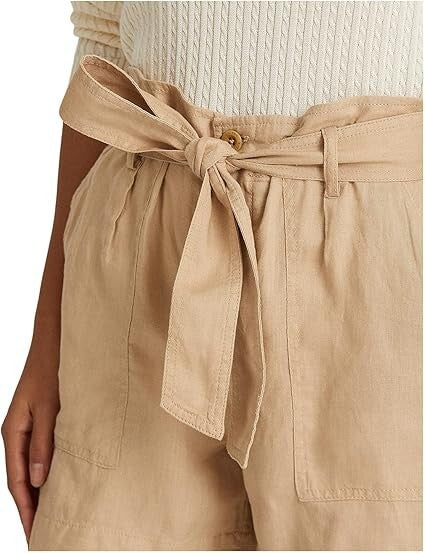 LAUREN Ralph Lauren Belted Linen Shorts MSRP $99
