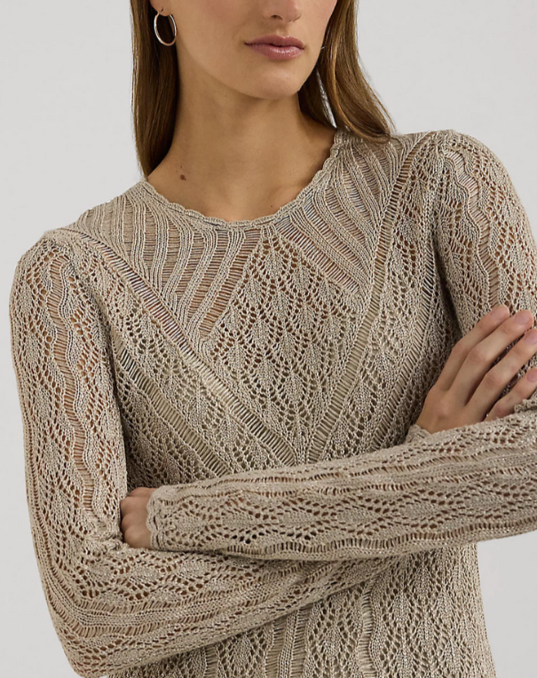 Lauren Ralph Lauren Linen-Blend Sweater Dress MSRP $295