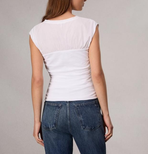 Rag & Bone Women's Mica Ruched Cotton Top MSRP $148