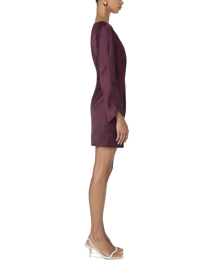 FRENCH CONNECTION Structured Satin Split Sleeve Mini Dress MSRP $158