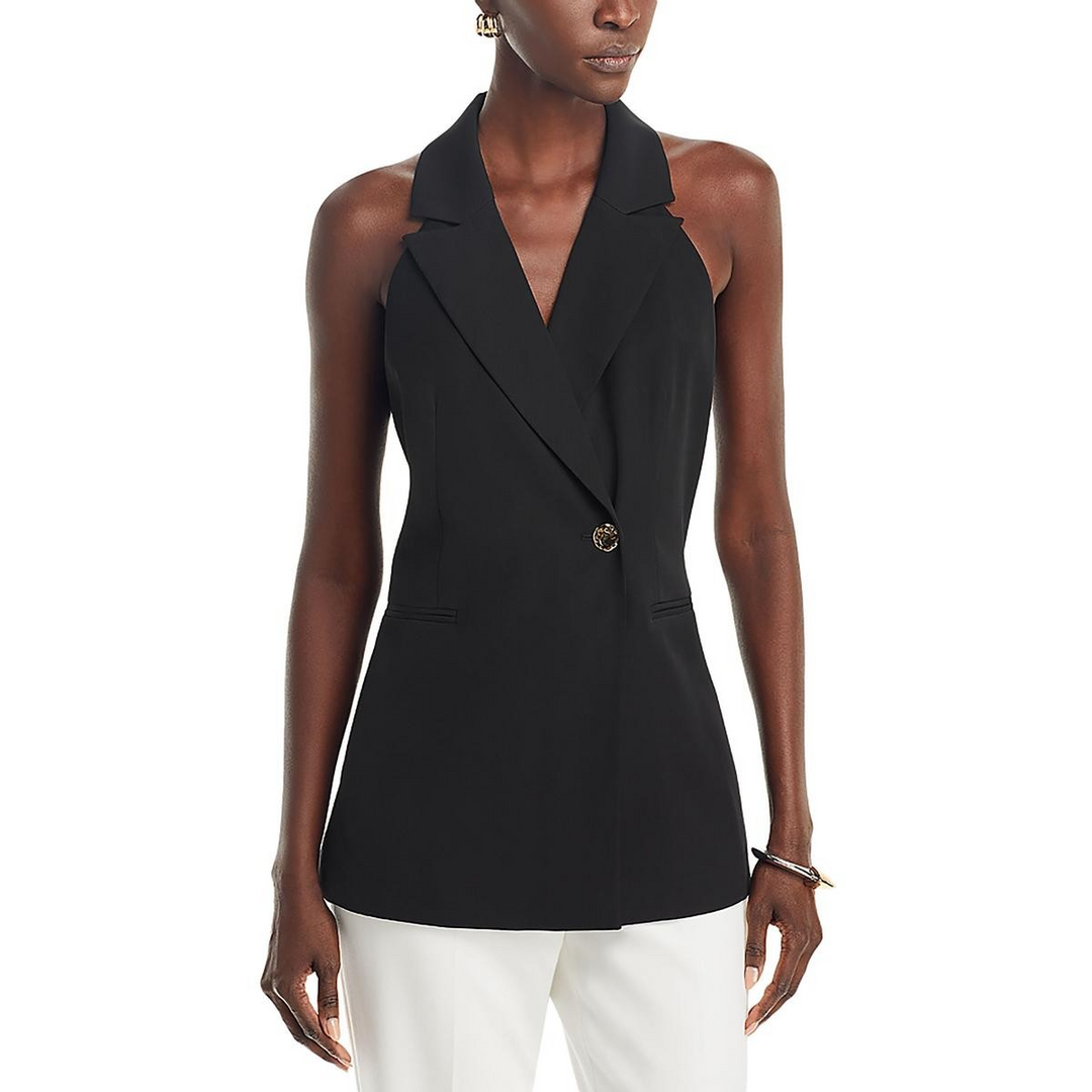 Harrie Womens Collared Sleeveless Halter Top MSRP $ 118