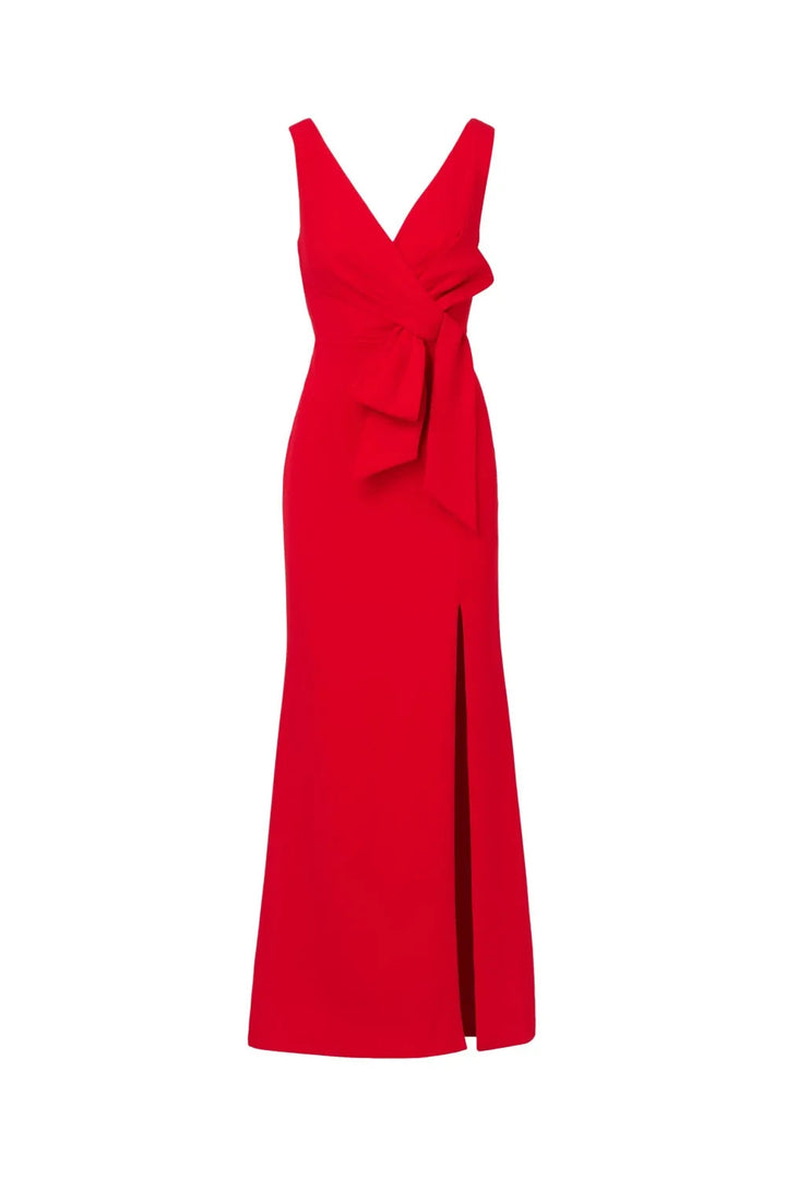 Adrianna Papell Bow-front Crepe Gown
