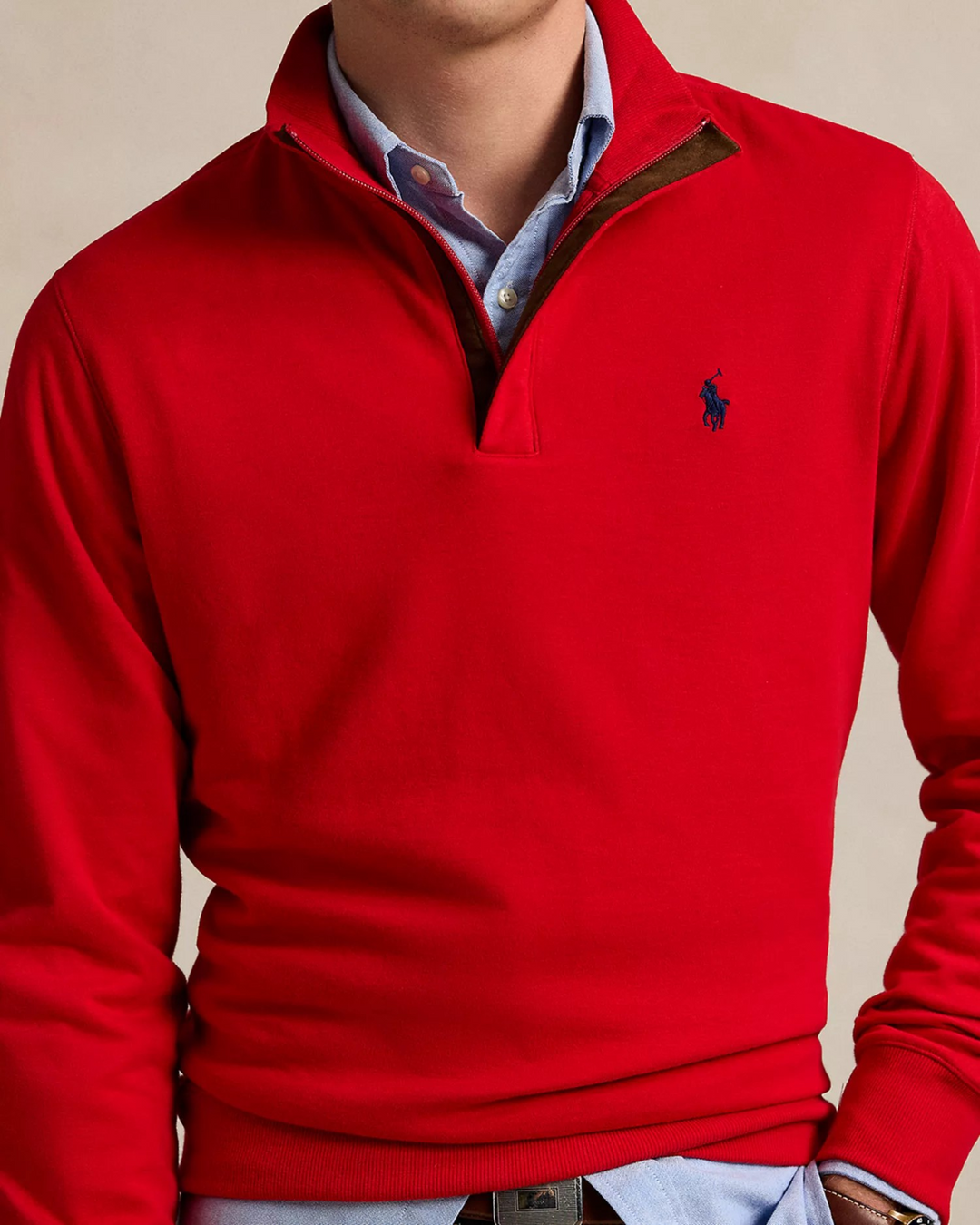 Polo Ralph Lauren Luxury Jersey Quarter Zip Pullover MSRP $138